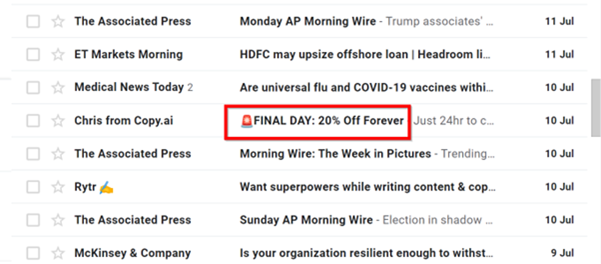 Email Subject Line