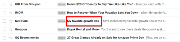 curiosity-inducing phrases in your subject line