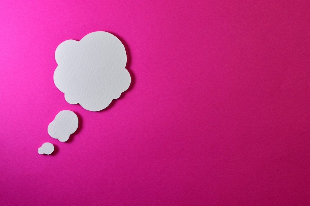 white animated clouds with pink background